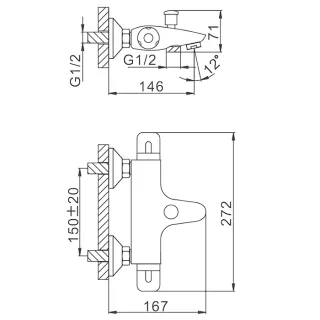 Смеситель для ванны Frap F3051 хром